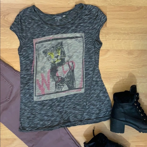 GUESS | Wild Cat Funky T Shirt - Picture 4 of 8